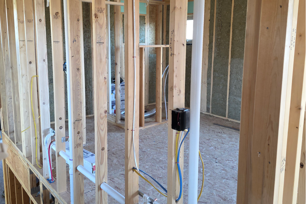 Licensed electrician in Cody, WY installing New Construction wiring.